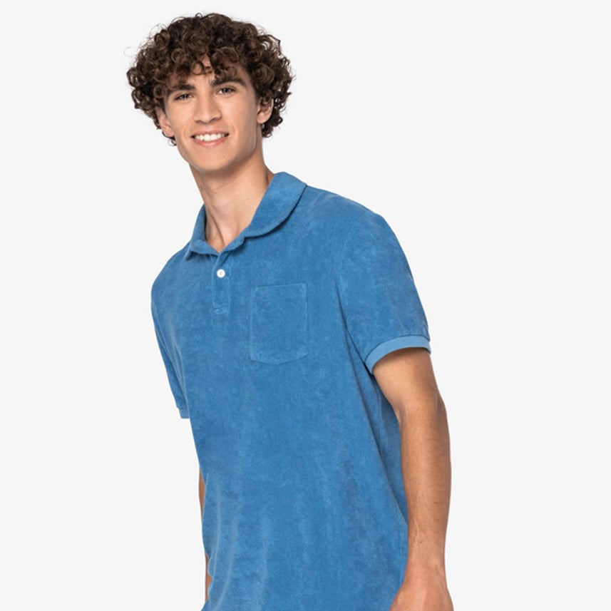 Men's Towelling Polo Shirt | 80% Organic Cotton + 20% Recycled Polyester