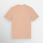 Image shows the plain back of the Fresh Peach coloured regular fit t-shirt.