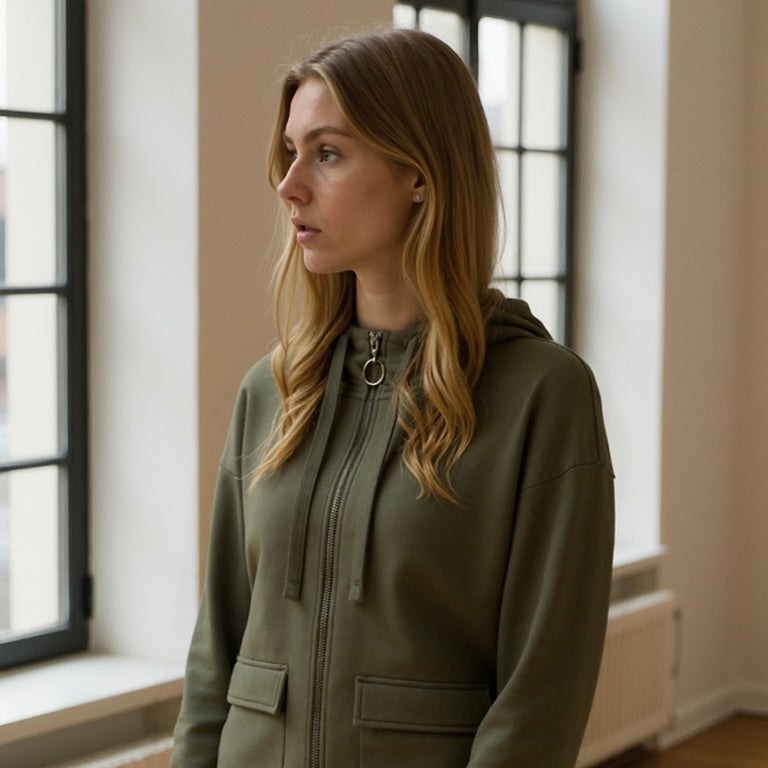 Women’s Cropped Hoodie | 85% Organic Cotton + 15% Recycled Polyester (300 gsm)