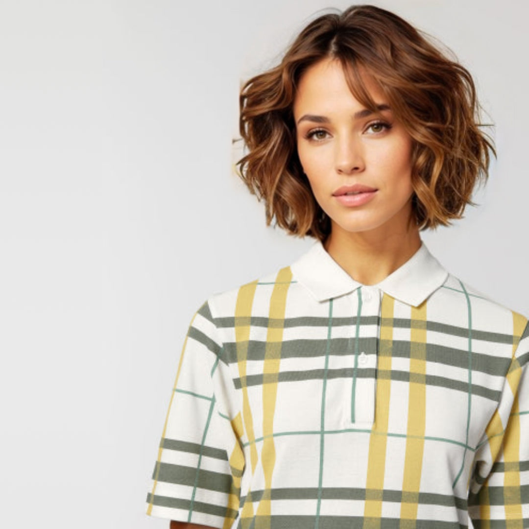 Women's Organic Cotton Check Polo Dress
