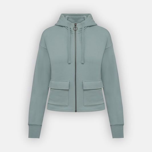 Women's Cropped Zipped Eco-Hoodie